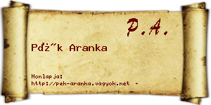Pék Aranka névjegykártya