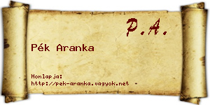 Pék Aranka névjegykártya