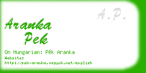 aranka pek business card