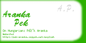 aranka pek business card